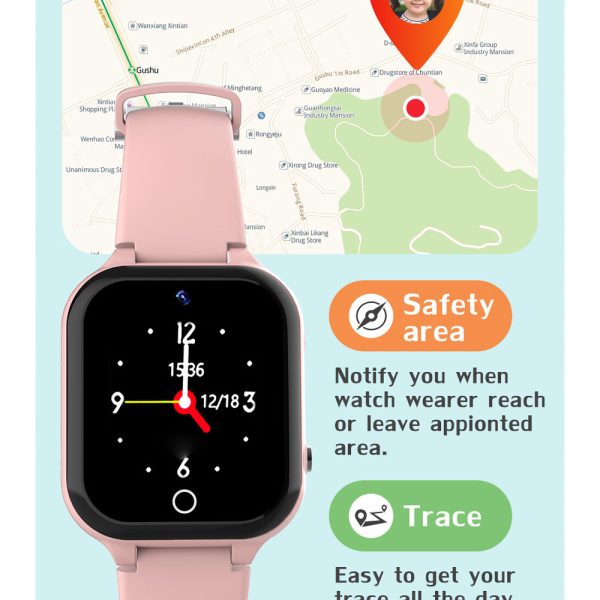 Đồng Hồ Định Vị Trẻ Em BabyKid GW900P Chống Nước IP67 Gọi Video Call 4G Siêu Nét như IPhone, định vị WiFi Auto - Tặng SIM 4G Data Tốc Độ Cao 5 Đồng hồ định vị trẻ em BabyKid GW900P có khoanh vùng an toàn và theo dõi lịch sử hành trình đường đi