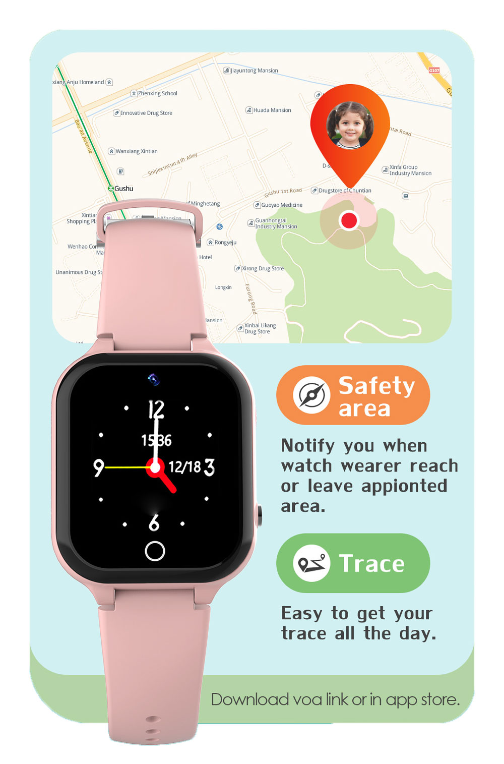 Đồng hồ định vị trẻ em BabyKid GW900P có khoanh vùng an toàn và theo dõi lịch sử hành trình đường đi Đồng hồ định vị trẻ em BabyKid GW900P có khoanh vùng an toàn và theo dõi lịch sử hành trình đường đi