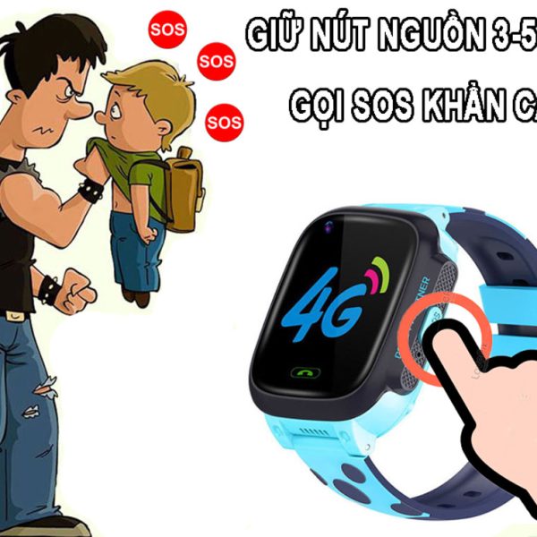 Đồng Hồ Thông Minh Định Vị Trẻ Em Gọi Video Call GW900S Chống Thấm Nước IP67, Định Vị WiFi/LBS + Tặng SIM 4G Data Tốc Độ Cao