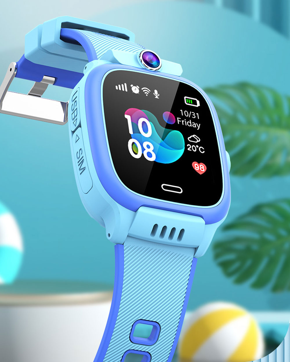 đồng hồ định vị trẻ em baby kid pt03 plus Đồng Hồ Trẻ Em Thông Minh BaByKid BBK05 Chống Nước IPX67 - Có Camera Chụp Ảnh Từ Xa - Định Vị WiFi Auto + Tặng SIM 4G Data Tốc Độ Cao