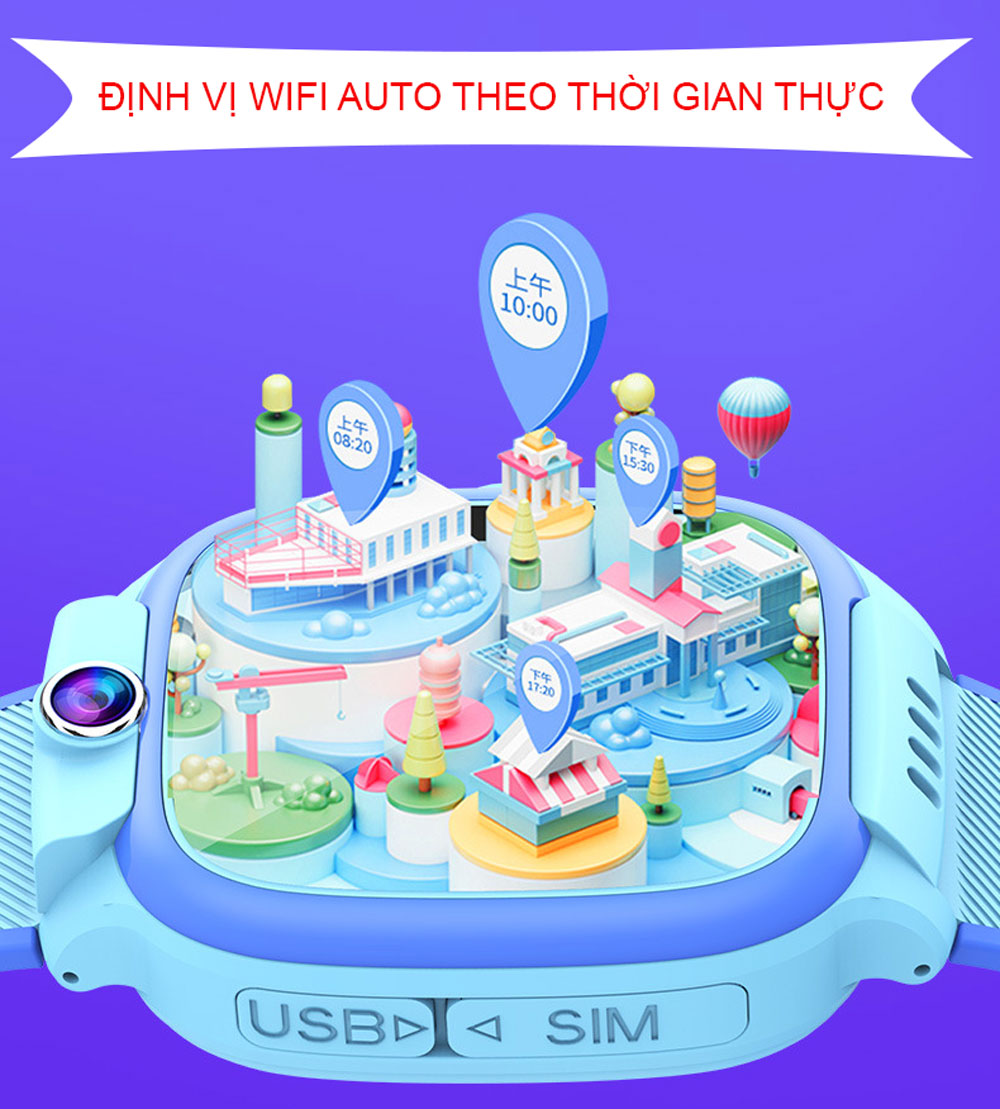 dong-ho-tre-em-dinh-vi-bbk05-5 Đồng Hồ Trẻ Em Thông Minh BaByKid BBK05 Chống Nước IPX67 - Có Camera Chụp Ảnh Từ Xa - Định Vị WiFi Auto + Tặng SIM 4G Data Tốc Độ Cao