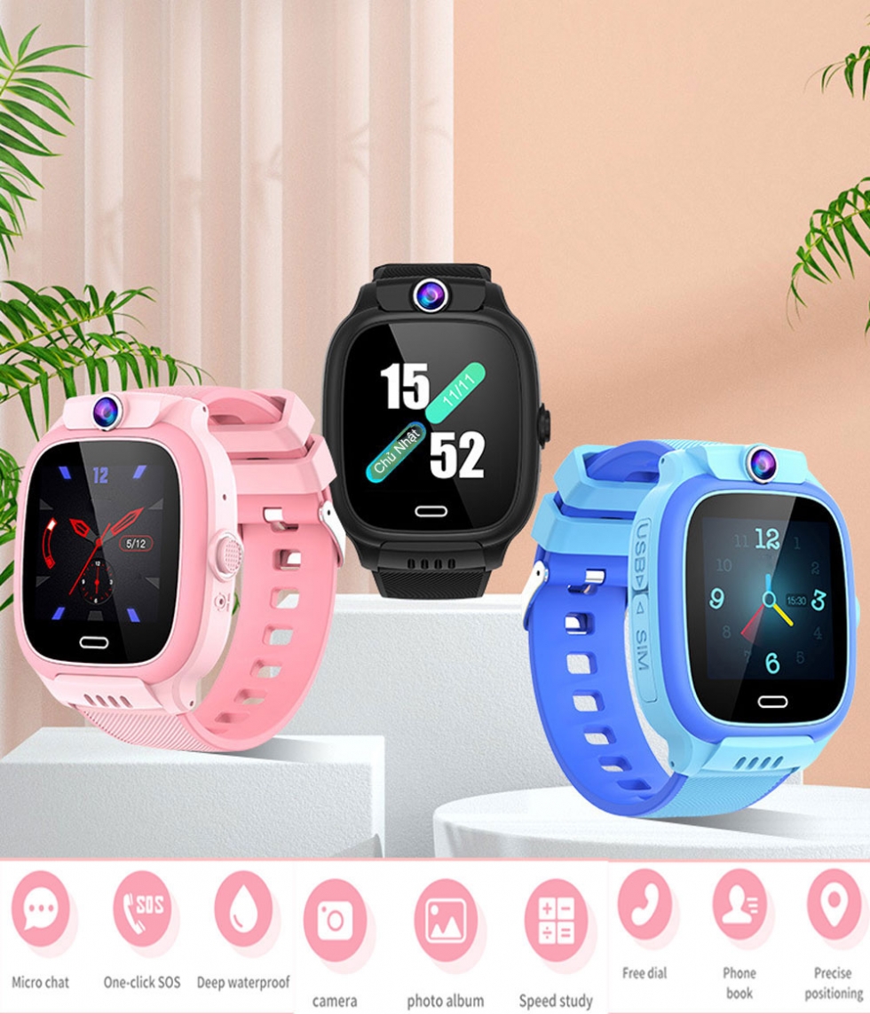 Đồng hồ định vị trẻ em Baby Kid Pt03 Plus Đồng Hồ Trẻ Em Thông Minh BaByKid BBK05 Chống Nước IPX67 - Có Camera Chụp Ảnh Từ Xa - Định Vị WiFi Auto + Tặng SIM 4G Data Tốc Độ Cao