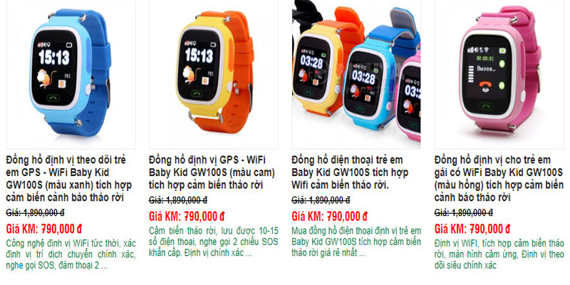 Đồng hồ thông minh định vị trẻ em GW100S