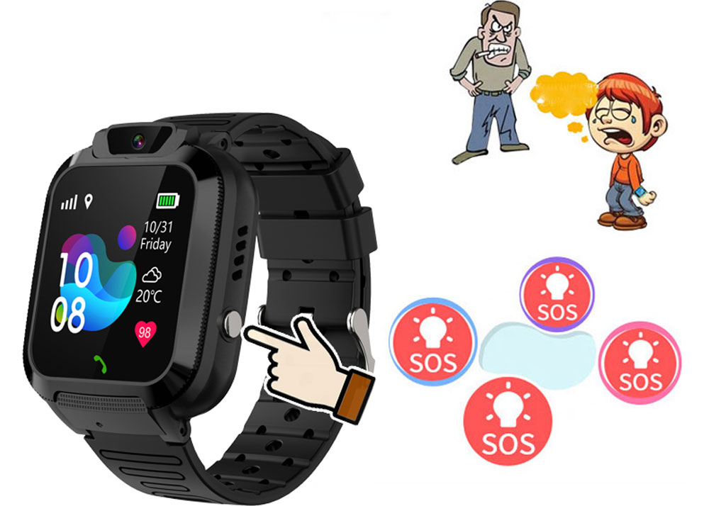 Đồng Hồ Định Vị Trẻ Em BBK02 Chống Nước IP67, Có Camera Chụp Ảnh Lén Từ Xa, Tặng SIM Viettel 4G Tốc Độ Cao.